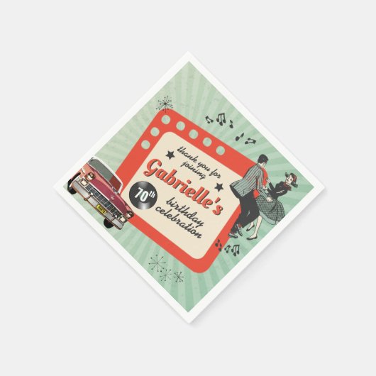 Rockabilly Birthday Party Servet (Hoek)