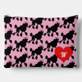 Rockabilly Black Poodles Roze Monogram Etui (Voorkant)