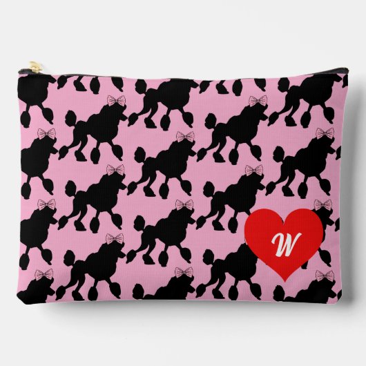 Rockabilly Black Poodles Roze Monogram Etui (Voorkant)
