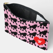Rockabilly Black Poodles Roze Monogram Etui (Open)