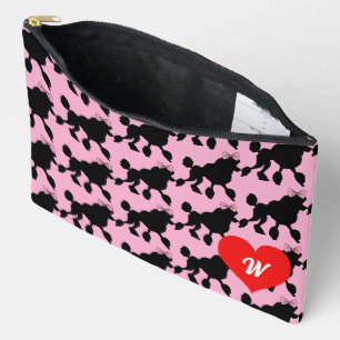 Rockabilly Black Poodles Roze Monogram Etui