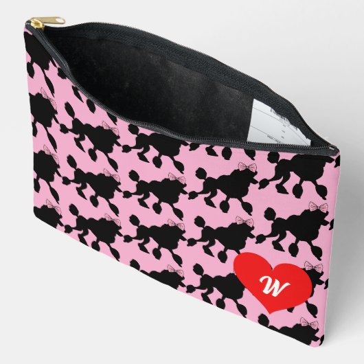 Rockabilly Black Poodles Roze Monogram Etui (Open)