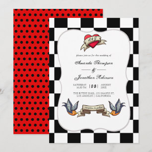 Rockabilly Bruiloft Kaart