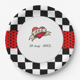 Rockabilly Bruiloft Papieren Bordje