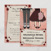 Rockabilly Bruiloft, r.s.v.p. RSVP Kaartje (Voorkant / Achterkant)