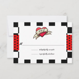 Rockabilly Bruiloft RSVP Kaartje