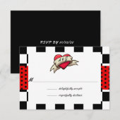 Rockabilly Bruiloft RSVP Kaartje (Voorkant / Achterkant)
