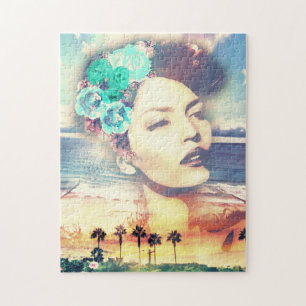 Rockabilly California Palms Coastal Summer Woman Legpuzzel