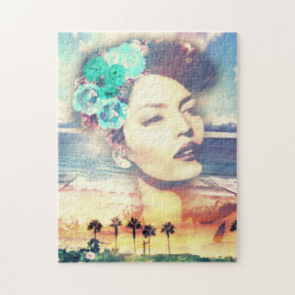 Rockabilly California Palms Coastal Summer Woman Legpuzzel