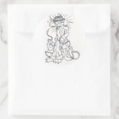 Rockabilly Cat Ronde Sticker (Tas)