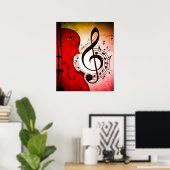 rockabilly cello/violin art print voor poster (Thuiskantoor)