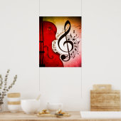 rockabilly cello/violin art print voor poster (Keuken)