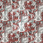 rockabilly chamsta stof (Delen)