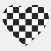 Rockabilly Checkerboard Hart Sticker (Voorkant)