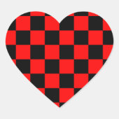 Rockabilly Checkerboard Hart Sticker (Voorkant)