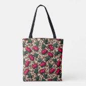 Rockabilly Cherries op Leopard Print Tote Bag (Achterkant)