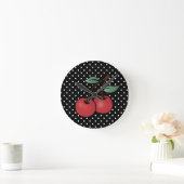 ROCKABILLY CHERRY POKE STIPPEN WALL CLOCK RONDE KLOK (Huis)