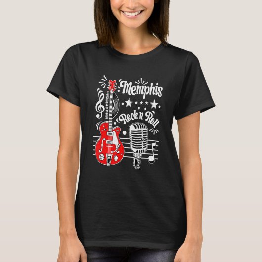 Rockabilly Clothes Memphis 1950s Sock Hop Party Gu T-shirt (Voorkant)