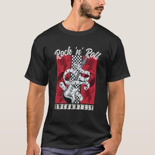 Rockabilly Clothing Rock N Roll Swing Greaser 50s T-shirt (Voorkant)