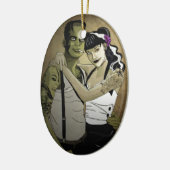 Rockabilly Couple Keramisch Ornament (Links)
