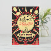 Rockabilly Dames Feest Bowling Uitnodiging (Staand voorkant)