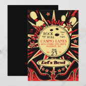 Rockabilly Dames Feest Bowling Uitnodiging (Voorkant / Achterkant)