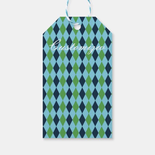 Rockabilly diamant plaid Thunder_Cove Cadeaulabel (Achterkant)