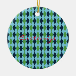 Rockabilly diamant plaid Thunder_Cove Keramisch Ornament