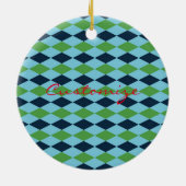 Rockabilly diamant plaid Thunder_Cove Keramisch Ornament (Achterkant)