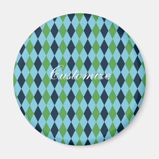 Rockabilly diamant plaid Thunder_Cove Magneet (Voorkant)