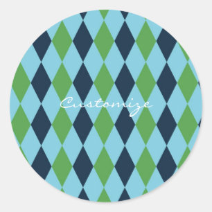 Rockabilly diamant plaid Thunder_Cove Ronde Sticker