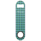 Rockabilly diamant plaid Thunder_Cove Speed Flessenopener (Voorkant)