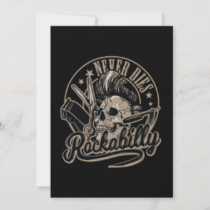 Rockabilly Dies Barber Skull Rocker nooit Kaart