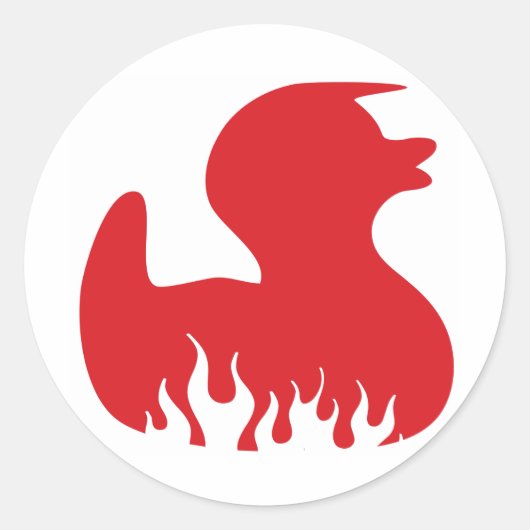 Rockabilly Duck Ronde Sticker (Voorkant)