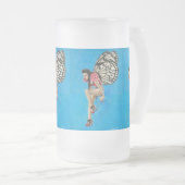  Rockabilly Fairy Frosted Glass Stein Matglas Bierpul (Voorkant rechts)