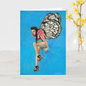  Rockabilly Fairy Greetings Card Kaart (Gele Bloem)