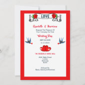 Rockabilly Fifties huwelijksuitnodiging Kaart (Voorkant)