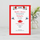 Rockabilly Fifties huwelijksuitnodiging Kaart (Staand voorkant)