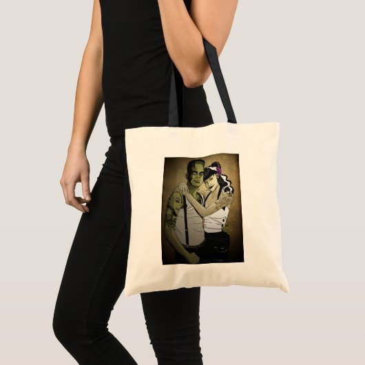 Rockabilly Frank en Bride Tote Bag (Voorkant (product))