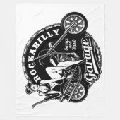 Rockabilly Garage Pin Up Meisje Fleece Deken (Voorkant)