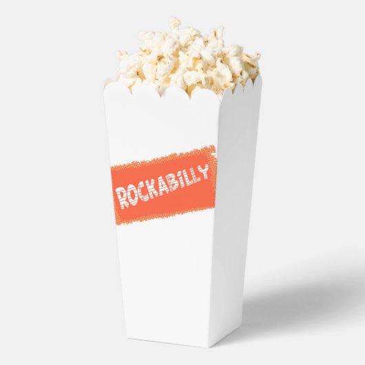 RockABilly geripte en gekantelde witte popcornboxe Bedankdoosjes (Popped)