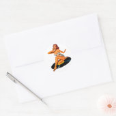Rockabilly Goddess Ronde Sticker (Envelop)