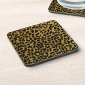 Rockabilly Gold Black Leopard Print Cork Onderzett Drankjes Onderzetter (Linkerzijde)