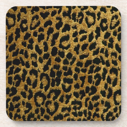 Rockabilly Gold Black Leopard Print Cork Onderzett Drankjes Onderzetter (Voorkant)