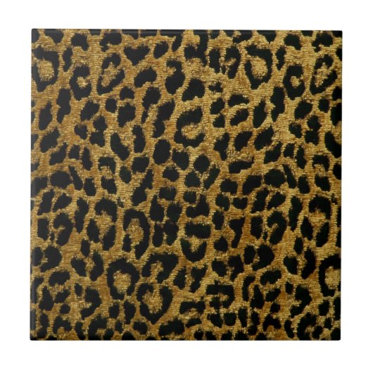 Rockabilly Gold Black Leopard-tapedrive Ceramic Ti Tegeltje (Voorkant)