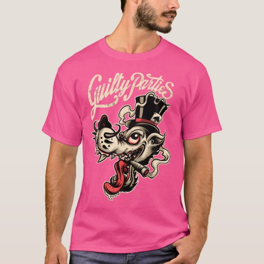 Rockabilly Greaser Wolf Man T-shirt (Voorkant)