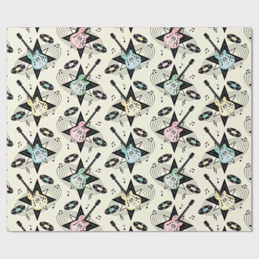 Rockabilly Guitar Party! over Ivoorkust Cadeaupapier (Vlak)