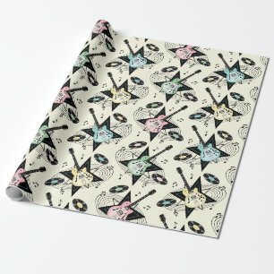 Rockabilly Guitar Party! over Ivoorkust Cadeaupapier