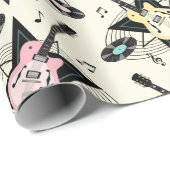 Rockabilly Guitar Party! over Ivoorkust Cadeaupapier (Rol Hoek)