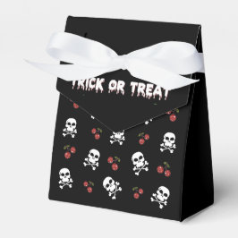 Rockabilly Halloween Skulls Cherries Favor Box Bedankdoosjes